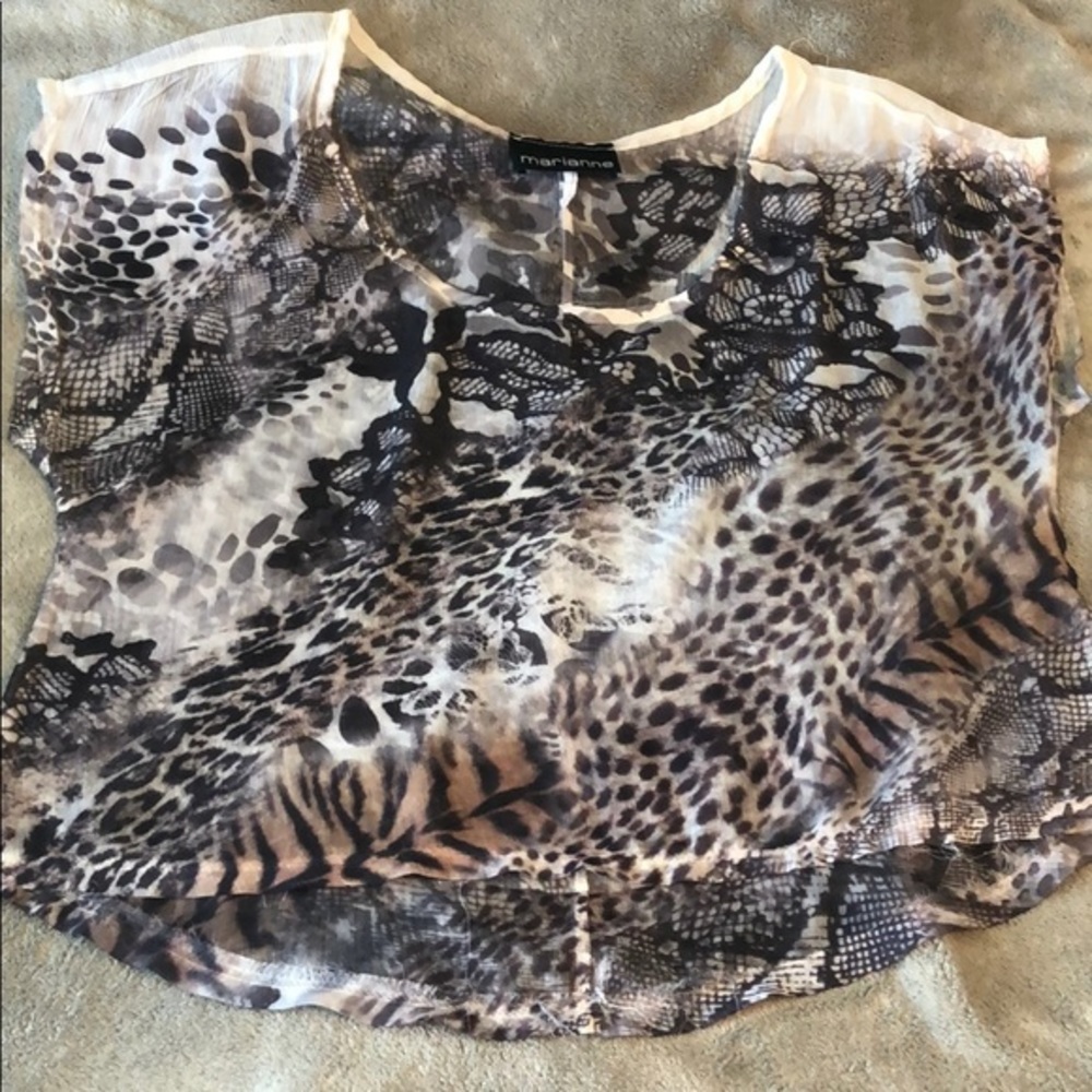 Animal print sheer crop top